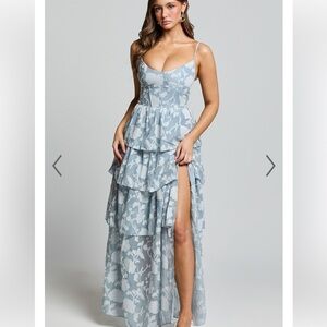 SHOWPO JANEZKIE MIDI DRESS - IN LIGHT BLUE SIZE 2